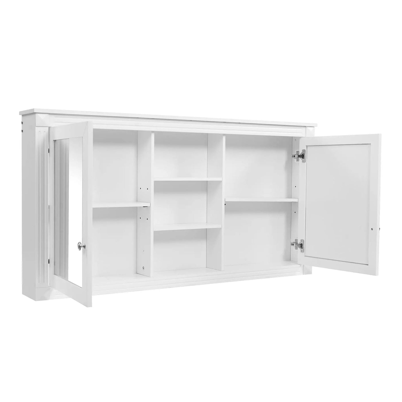 Modern Wall-Mount 2 In 1 Mirror Cabinet With Adjustable Shelves, Soft-Closing Hinges by HouseOfZazla