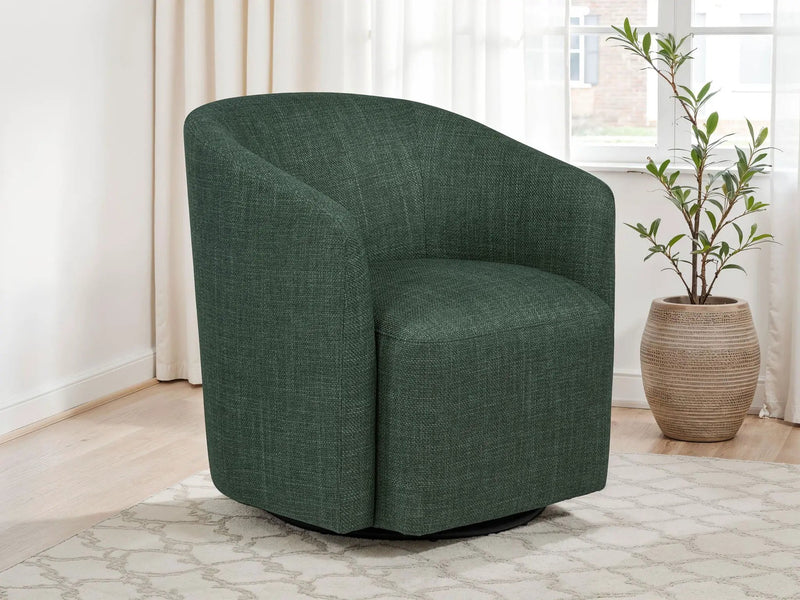Mossbrook Fabric Upholstered Swivel Accent Chair Green by Unique Piece Furniture