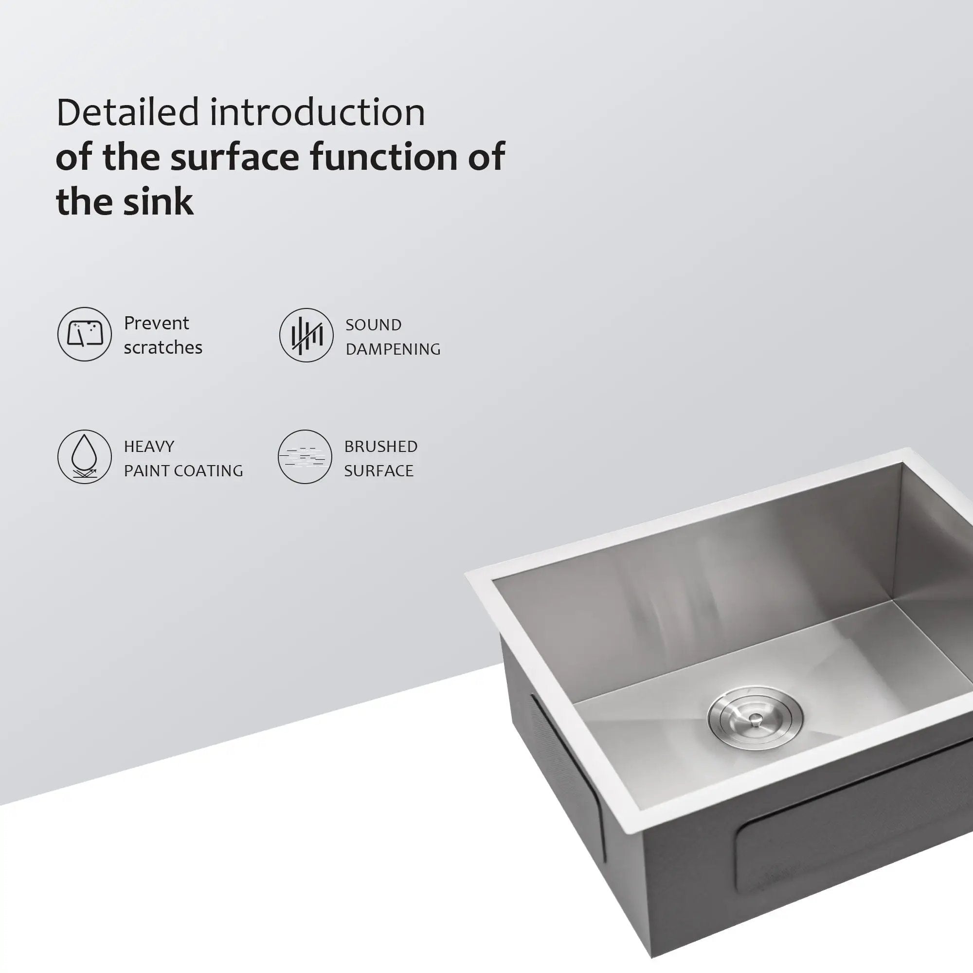 Modern Undermount Stainless Steel Kitchen Sink 16 Gauge, Deep Single Bowl by HouseOfZazla