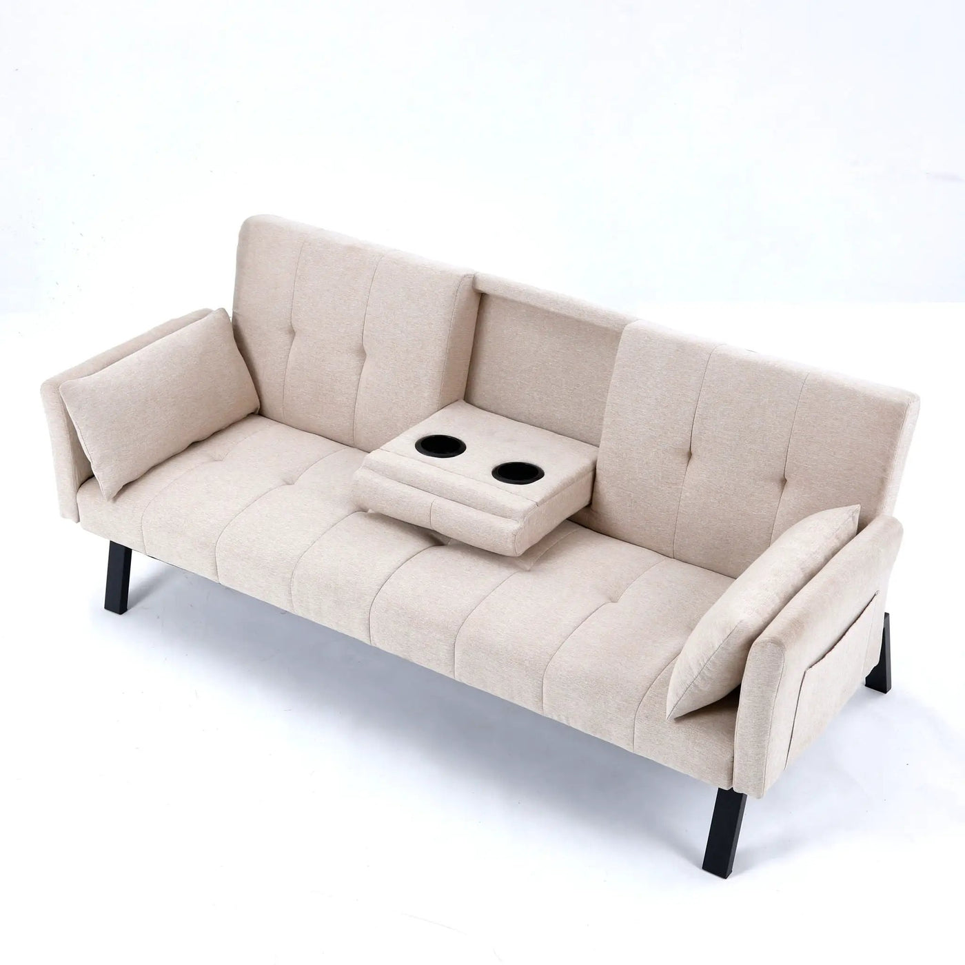 Sofa Bed With Foldable Design And Cup Holder by HouseOfZazla