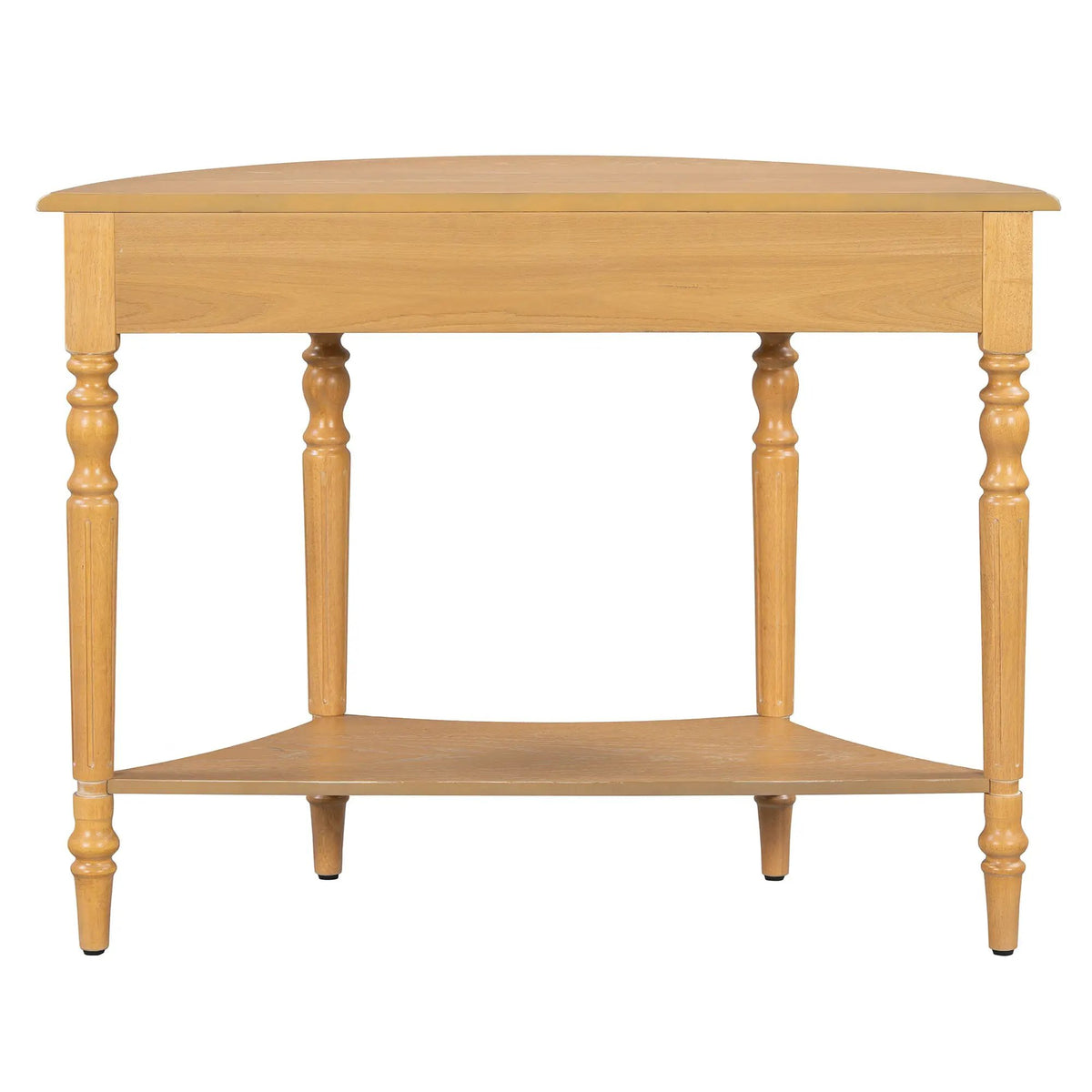 TREXM Farmhouse Half Moon Console Table with Drawer & Shelf by HouseOfZazla