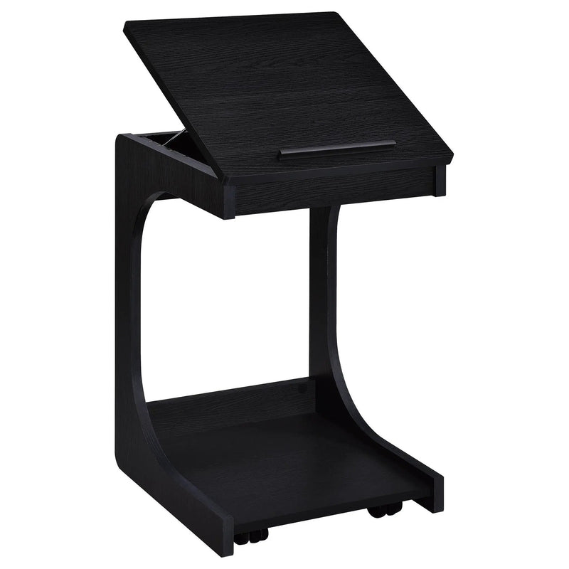Ralston C-Shaped Lift-Top Sofa Side Table With Casters Black by Unique Piece Furniture