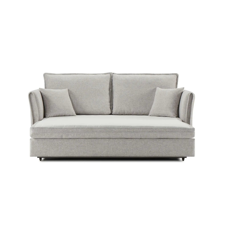 Oren - Chenille Sleeper Sectional Sofa With Storage 2 Toss Pillows - Gray by Unique Piece Furniture
