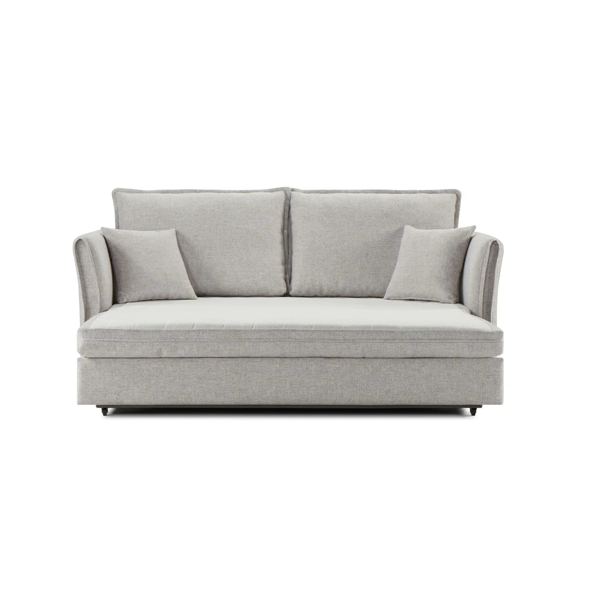 Oren Chenille Sleeper Sectional Sofa With Storage - Gray by HouseOfZazla
