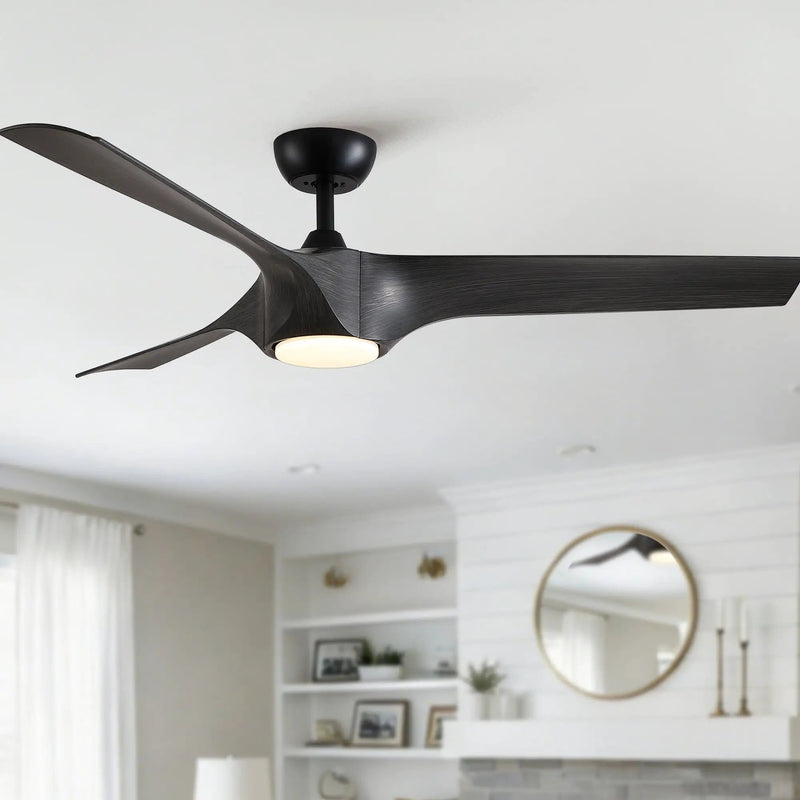 Reversible Quiet Motor Ceiling Fan Light With ABS Blades by HouseOfZazla
