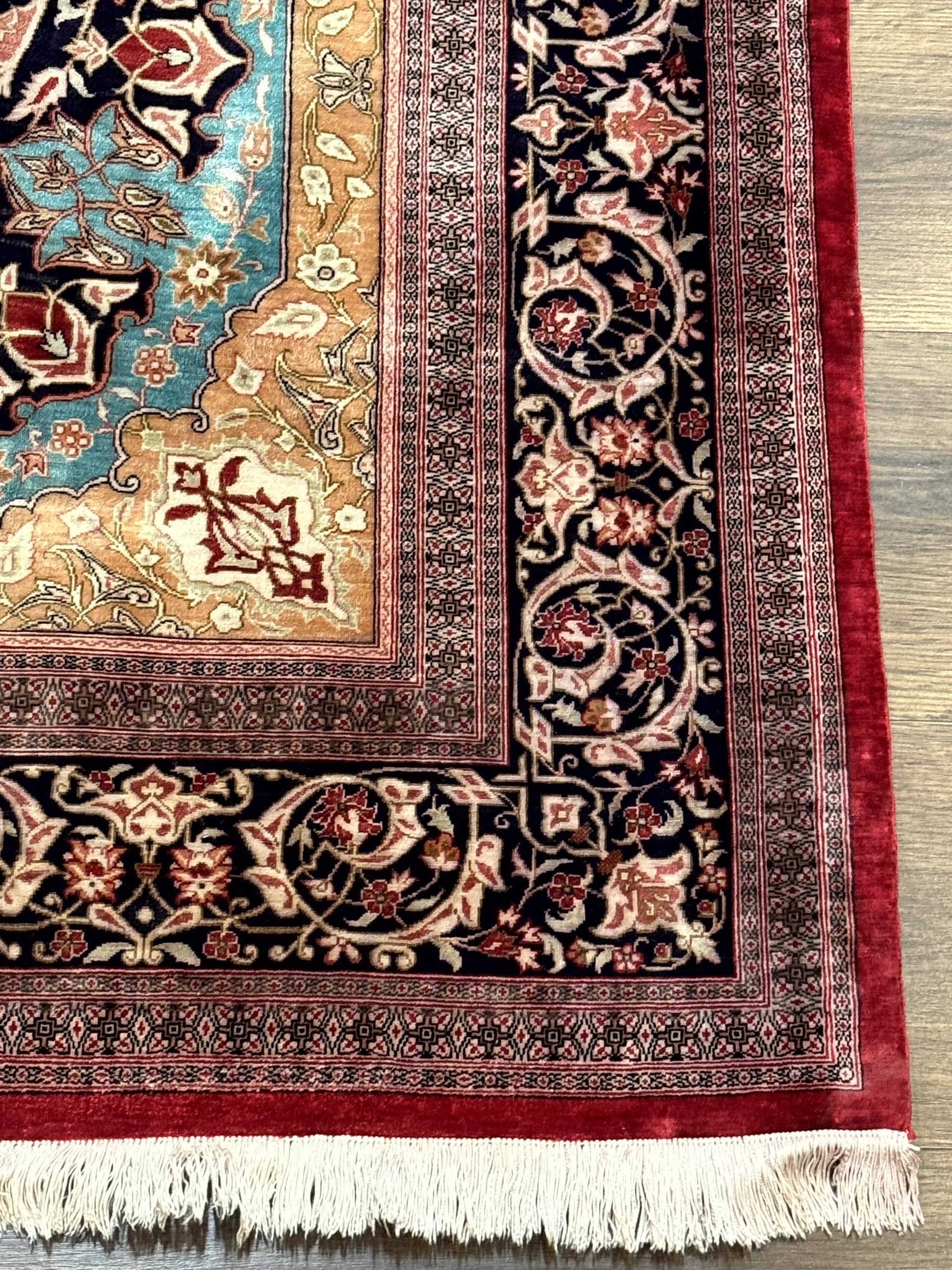 Magnificent Persian Qum Silk Rug 3x5, Exceptionally Fine 780 KPSI, Signed, Rare by Jewel Rugs