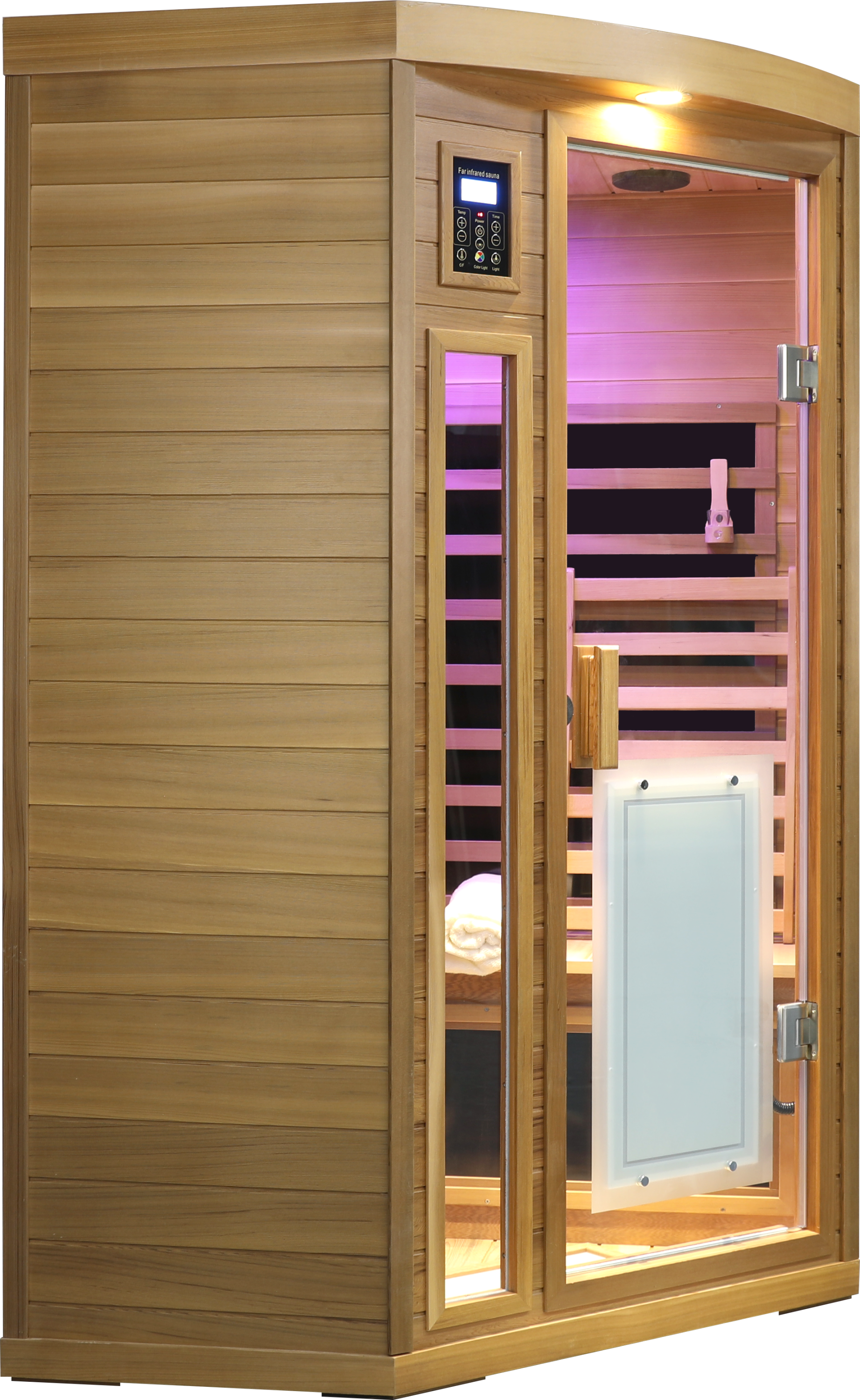 Low EMF Two person Far-infrared Red cedar Deluxe indoor pentagonal sauna room by HouseOfZazla