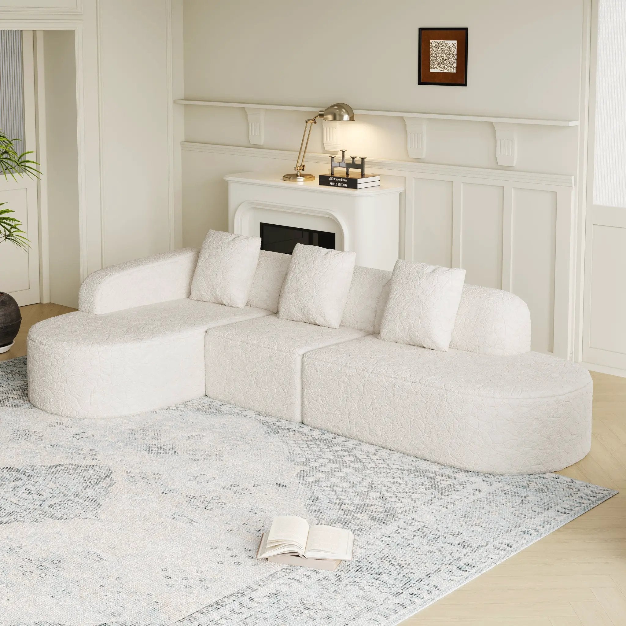 111.8-Inch L-Shaped Curved Modular Sofa by HouseOfZazla