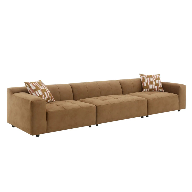 Modular Sofa Set With 2 Matching Toss Pillows - Chocolate by HouseOfZazla