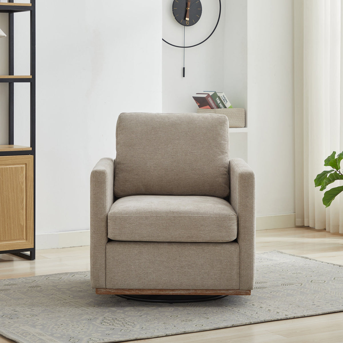30.7"W Square Upholstered 360° Swivel Accent Chair, photo 4 of 10