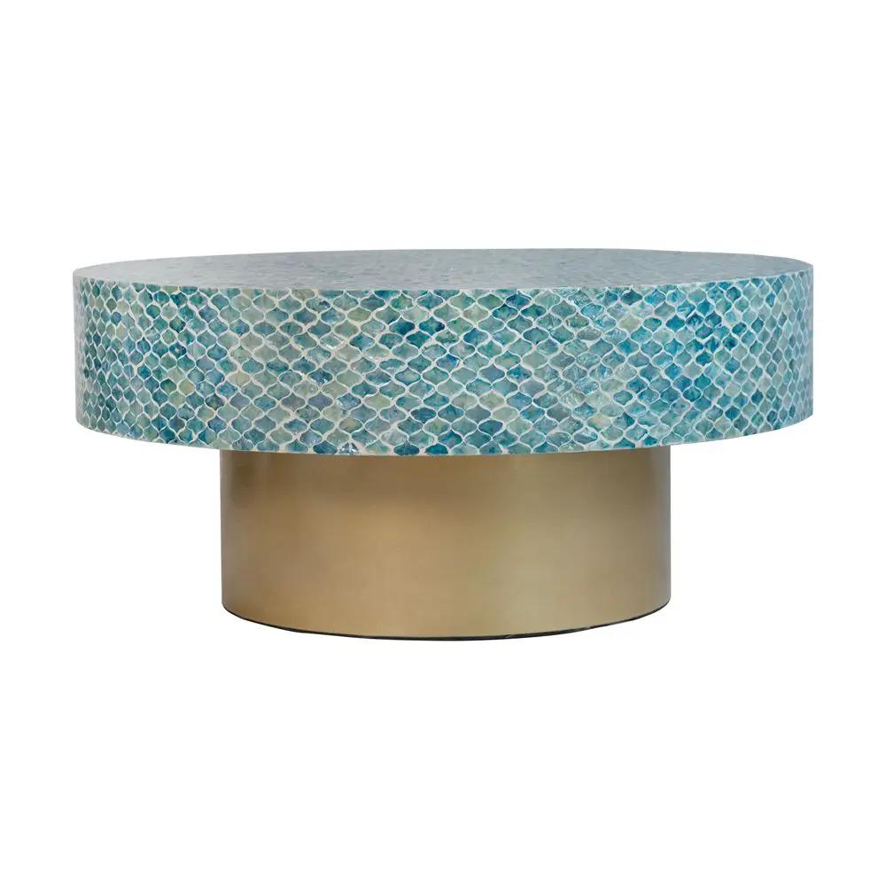 Unique Capiz Coffee Table & Pedestal Base by HouseOfZazla