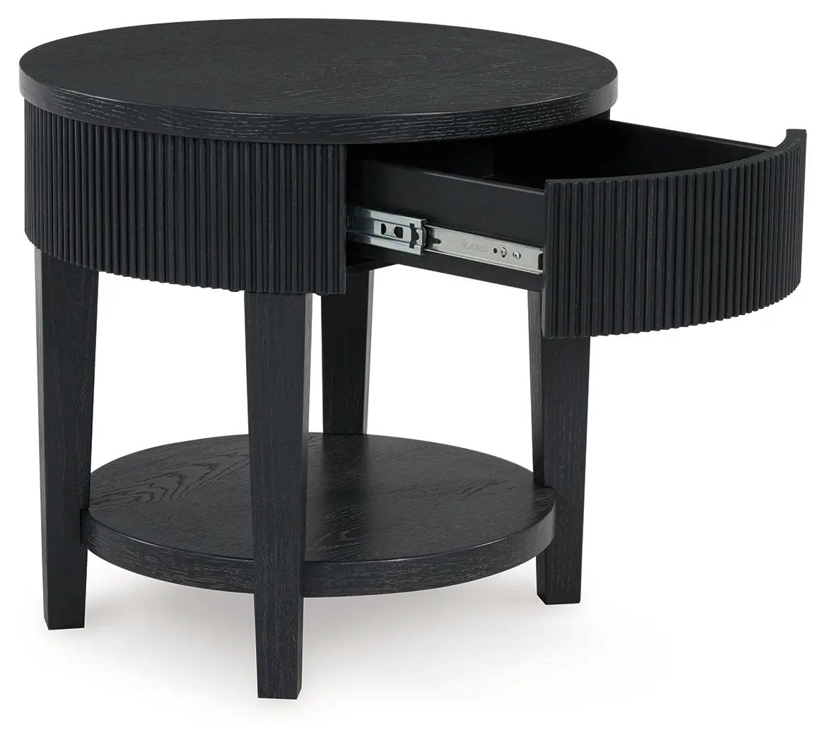 Marstream - Round End Table - Black by Unique Piece Furniture