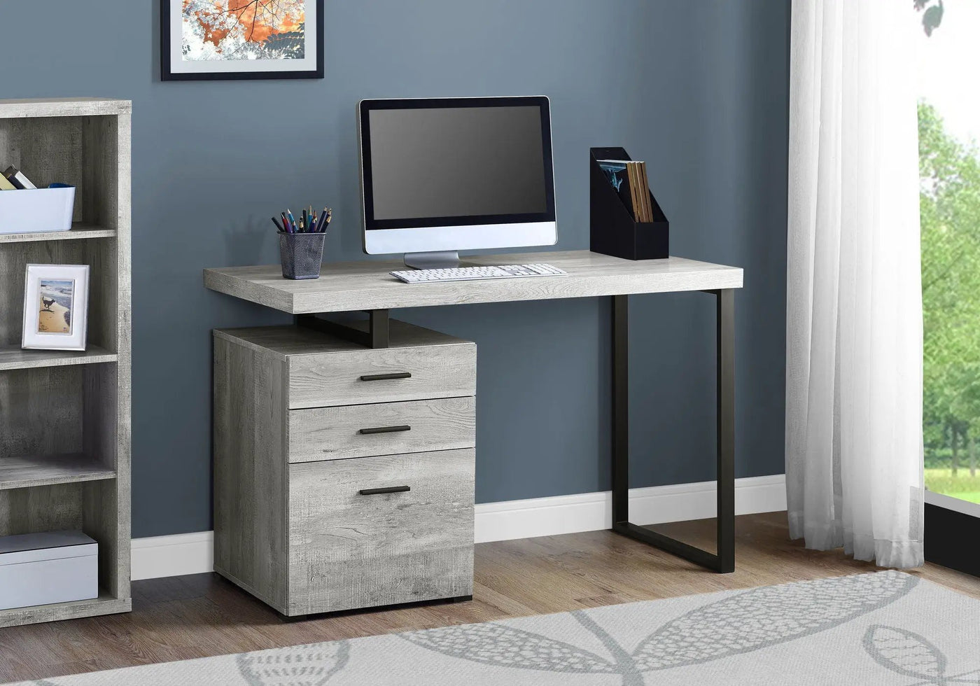 Computer Desk For Home Office, Left or Right Setup with Storage Drawers by HouseOfZazla