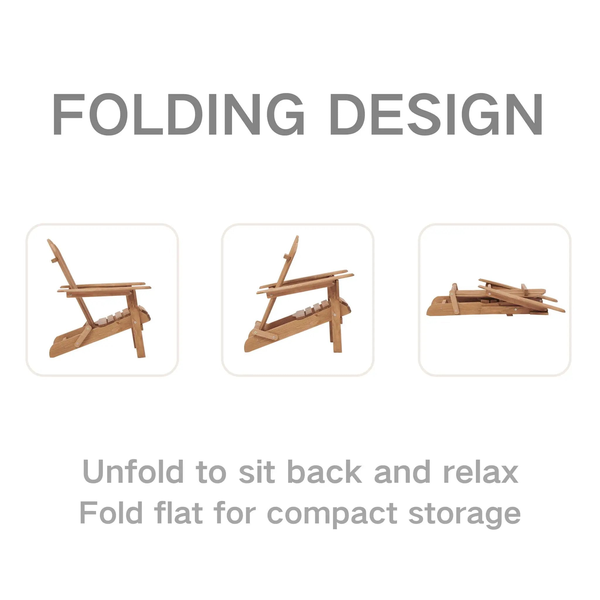 Oversize Outdoor Folding Adirondack Chair, Patio Chair For Garden by Unique Piece Furniture