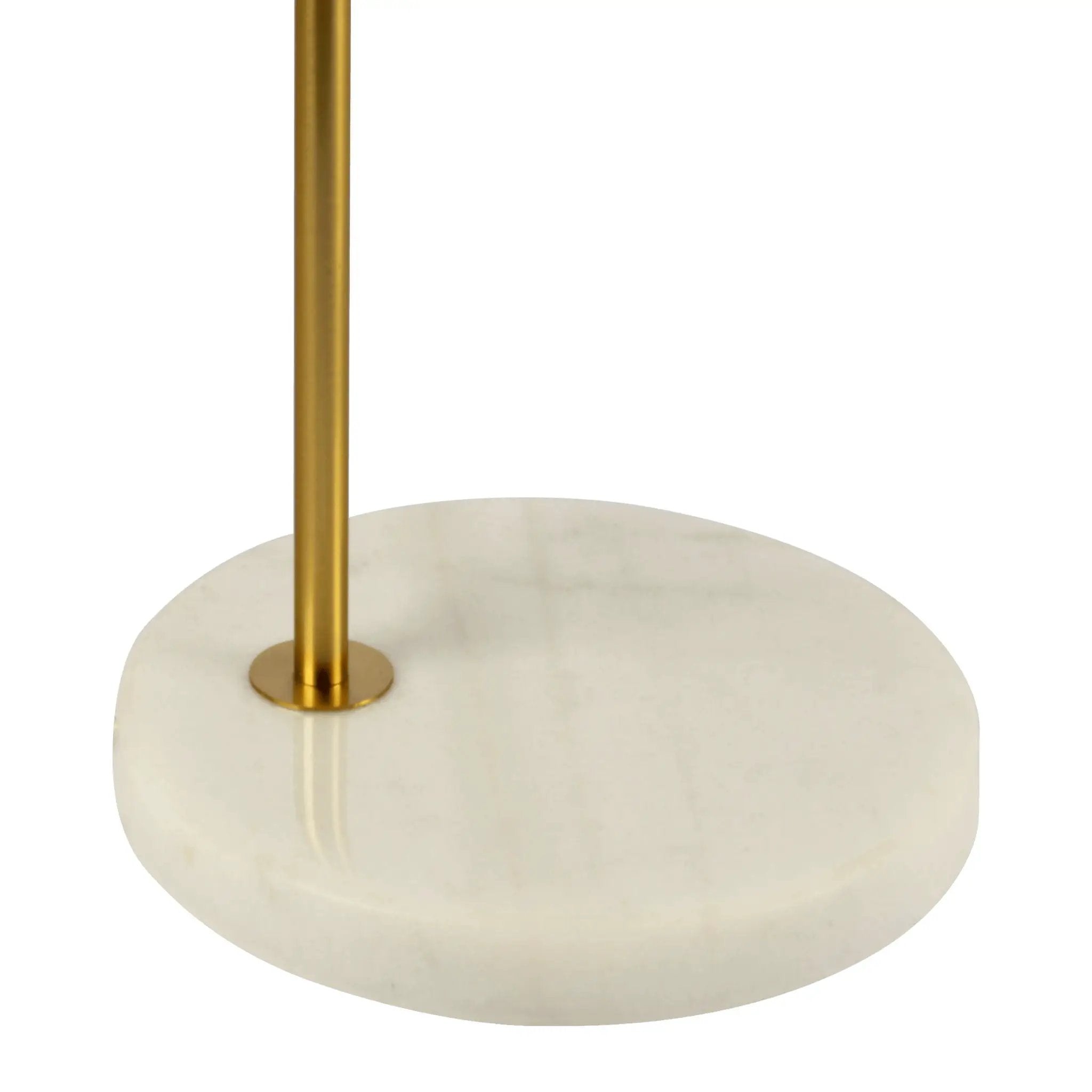 Haven - Clear Table Lamp, Button Control - Gold / White / White Marble by HouseOfZazla