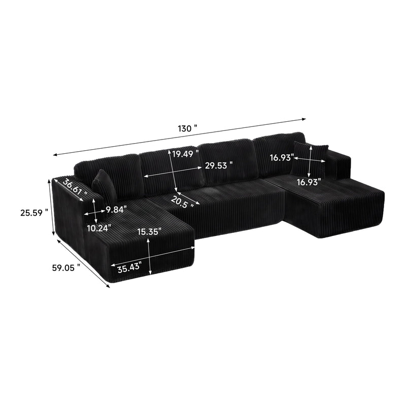 U-Shape Modular Sectional Sofa For Living Room by HouseOfZazla