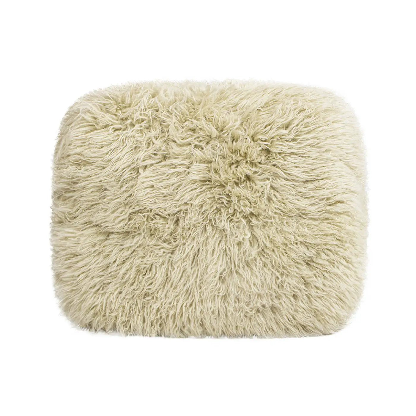 Enchante - New Zealand Sheepskin Rectangular Accent Ottoman - Taupe / Natural by HouseOfZazla