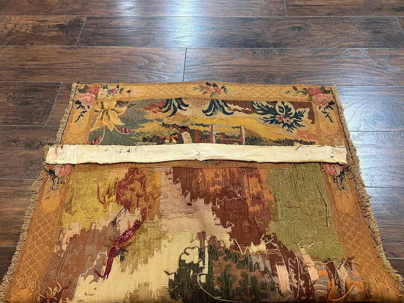 Antique Tapestry 3x4, European French Tapestry, Hand Loomed Victorian Tapestry, Vintage Wool Tapestry 3 x 4 ft by Jewel Rugs