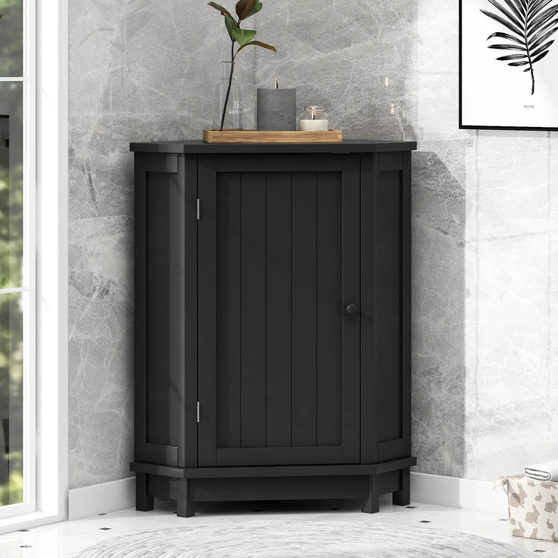 Bathroom Cabinet Triangle Corner Storage Cabinet With Adjustable Shelf Modern Style by Unique Piece Furniture