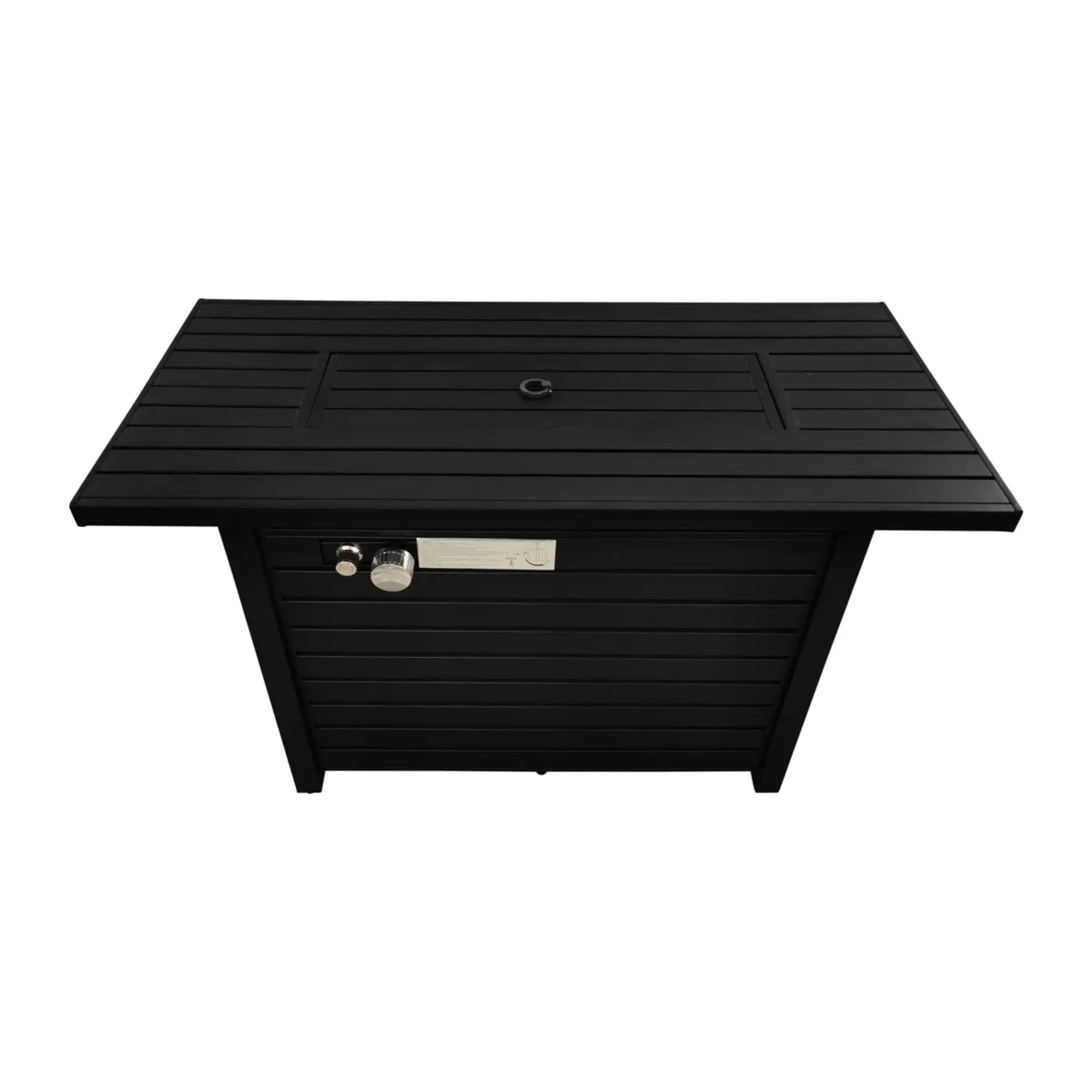 Outdoor Fire Pit Table With Lid Durable Construction - Black by Unique Piece Furniture