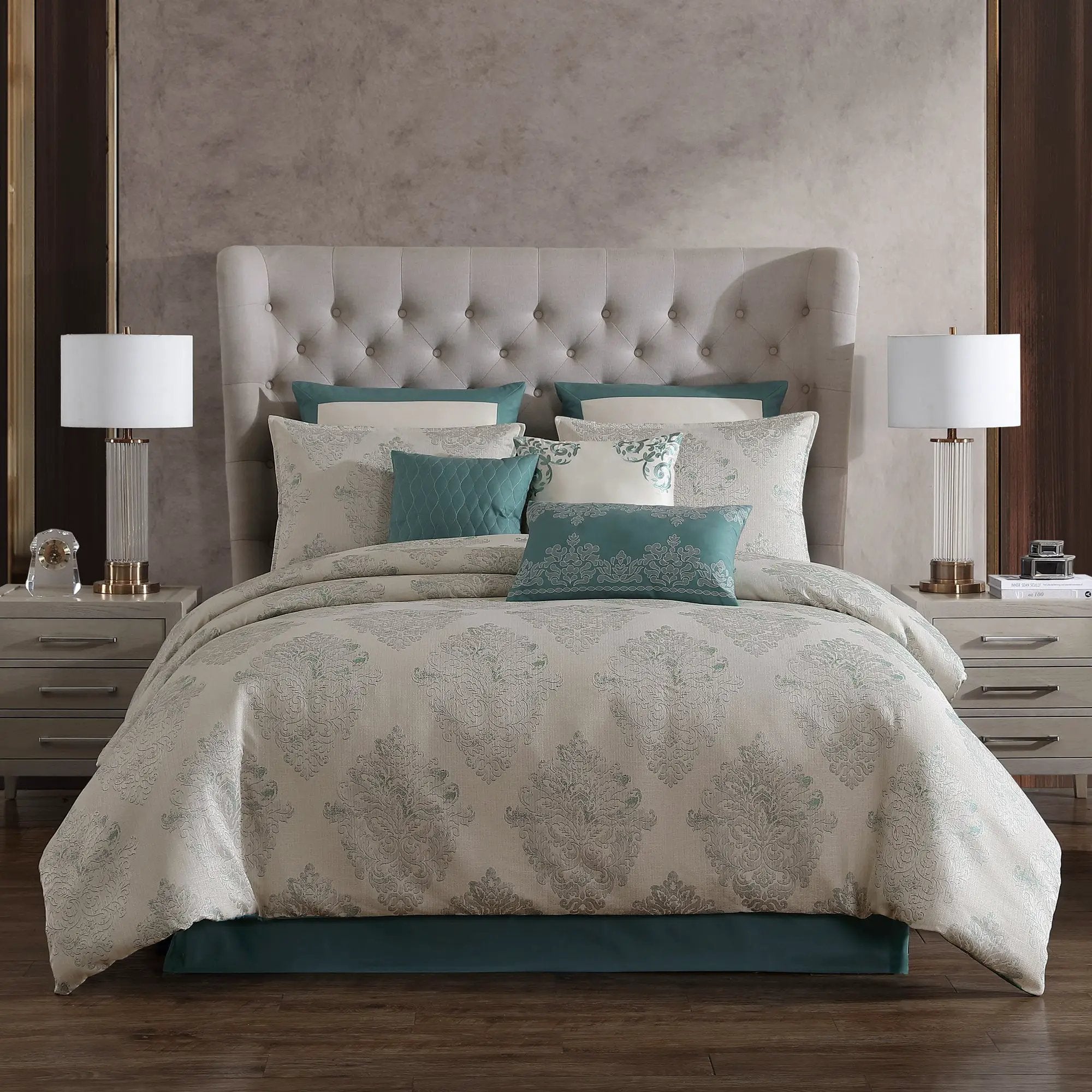 Marana 9 Pc Medallion Jacquard Comforter Set by HouseOfZazla