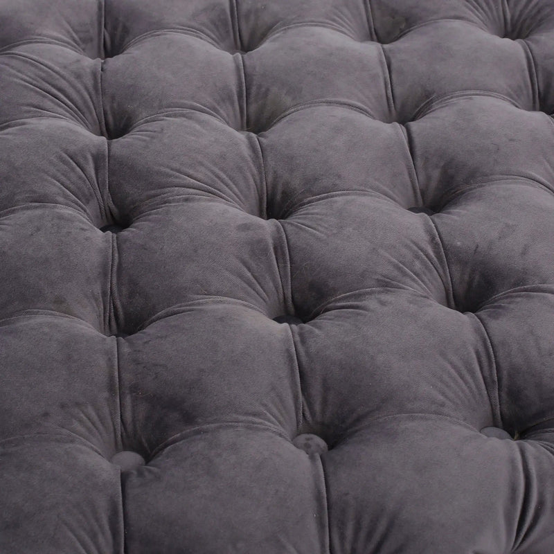 Modern Glam Ottoman with Upholstery and Button Tufted Design by HouseOfZazla