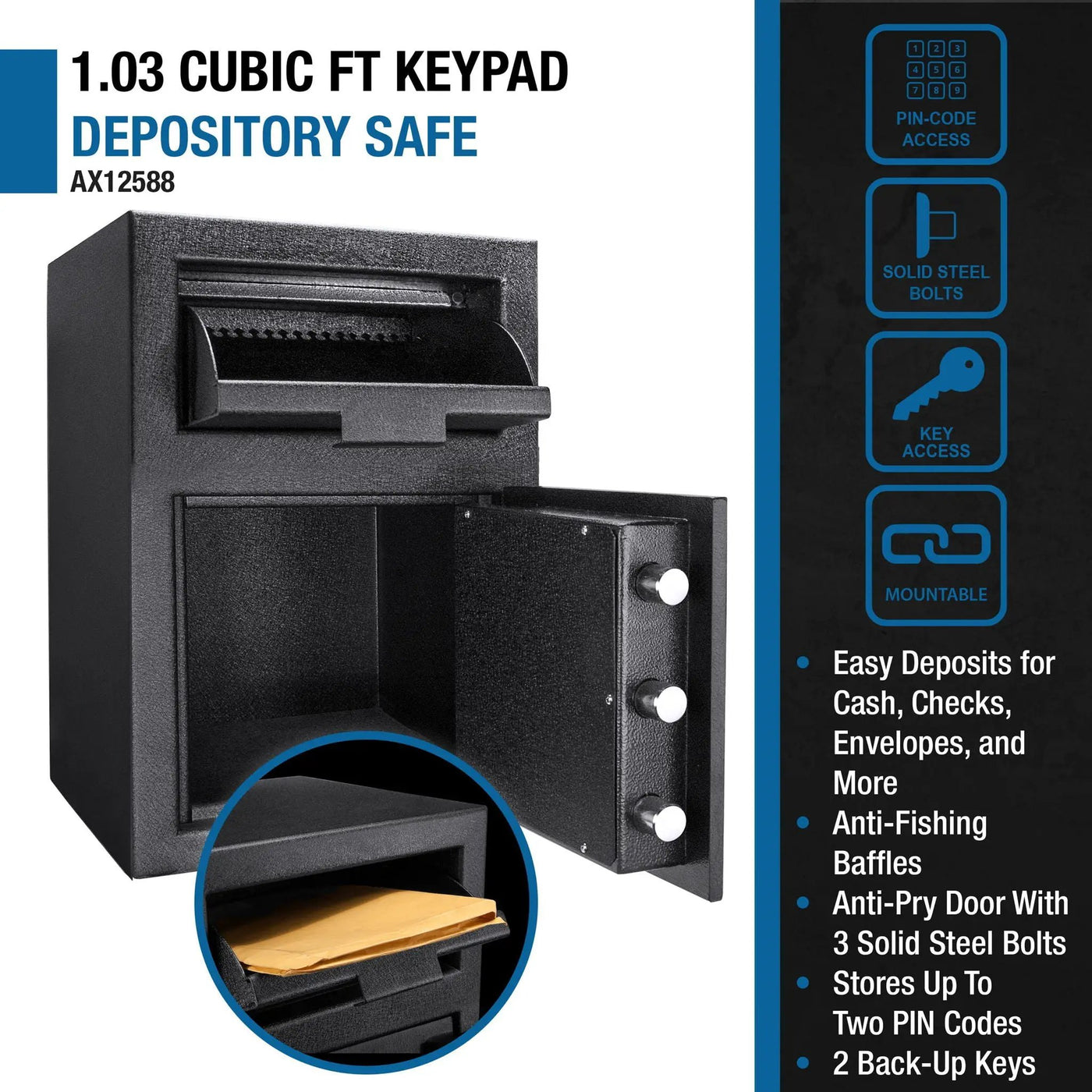 Solid Steel Keypad Depository Safe by HouseOfZazla