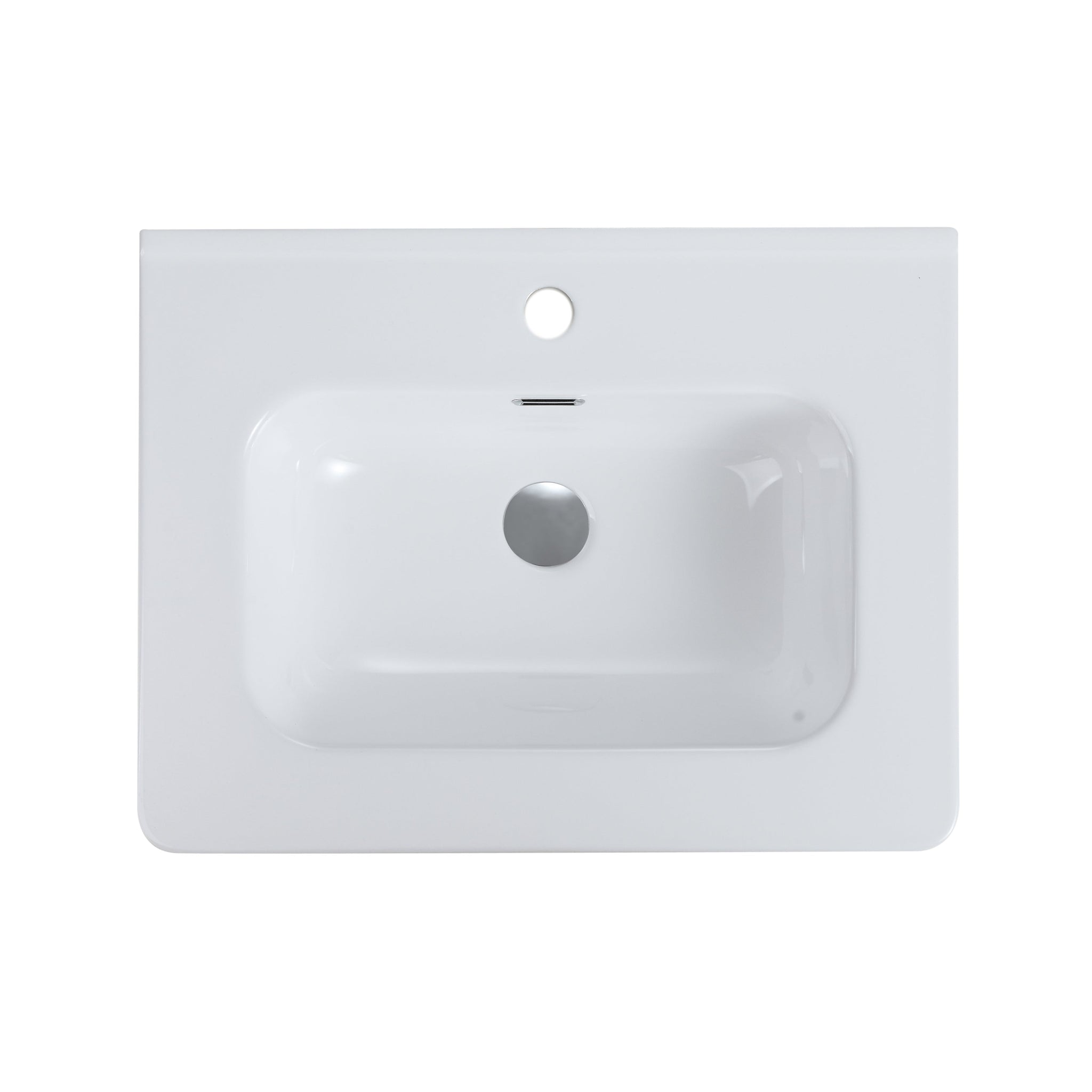 Glossy White Ceramic Integrated Sink by HouseOfZazla