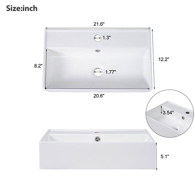Modern Floating Bathroom Vanity With Ceramic Basin Perfect For Small Bathrooms by HouseOfZazla
