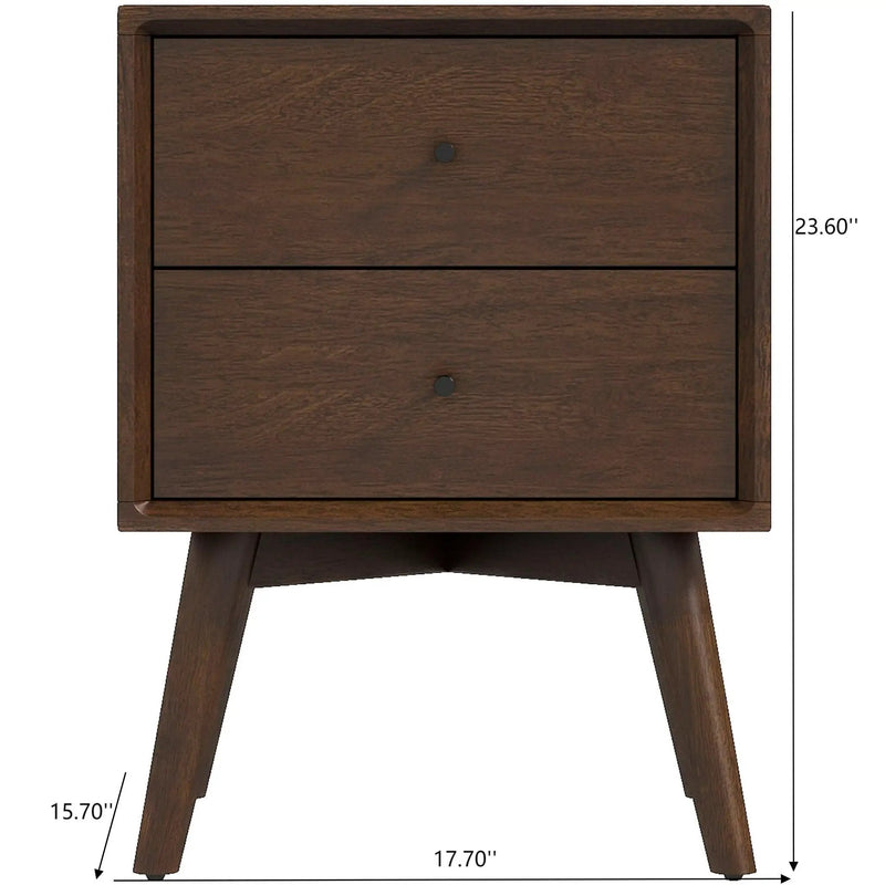 Caroline - Mid-Century Modern Style Night Stand 2 Drawer by Unique Piece Furniture