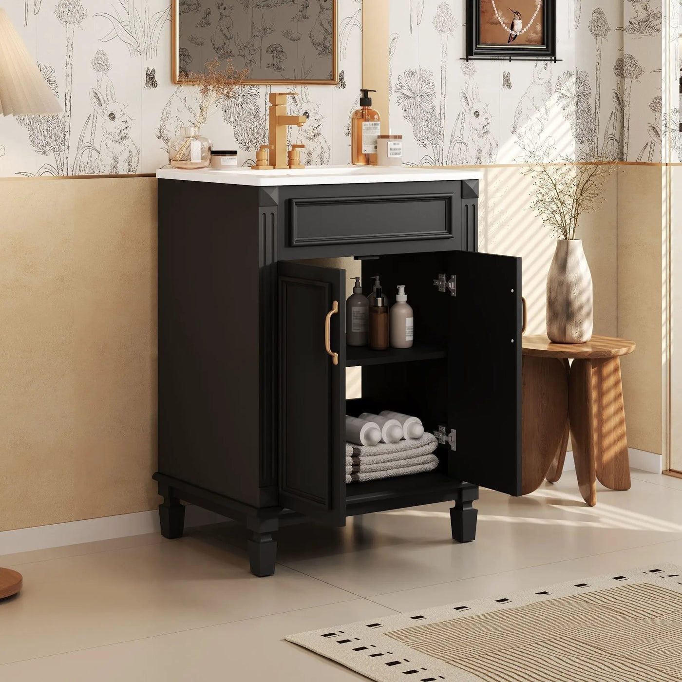 Bathroom Vanity With Top Sink and Soft Closing Doors by HouseOfZazla