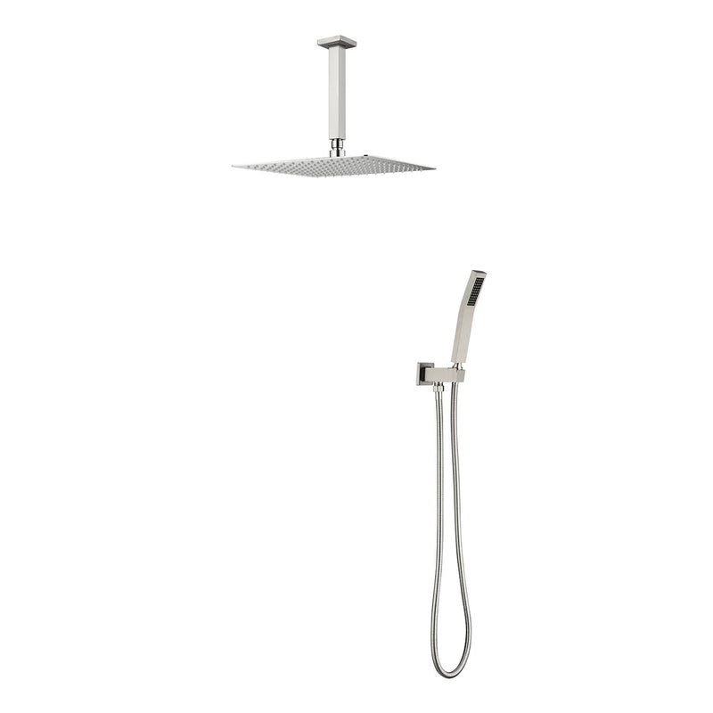 10 Inch Square Rain Shower Head with Handheld Showerhead by HouseOfZazla