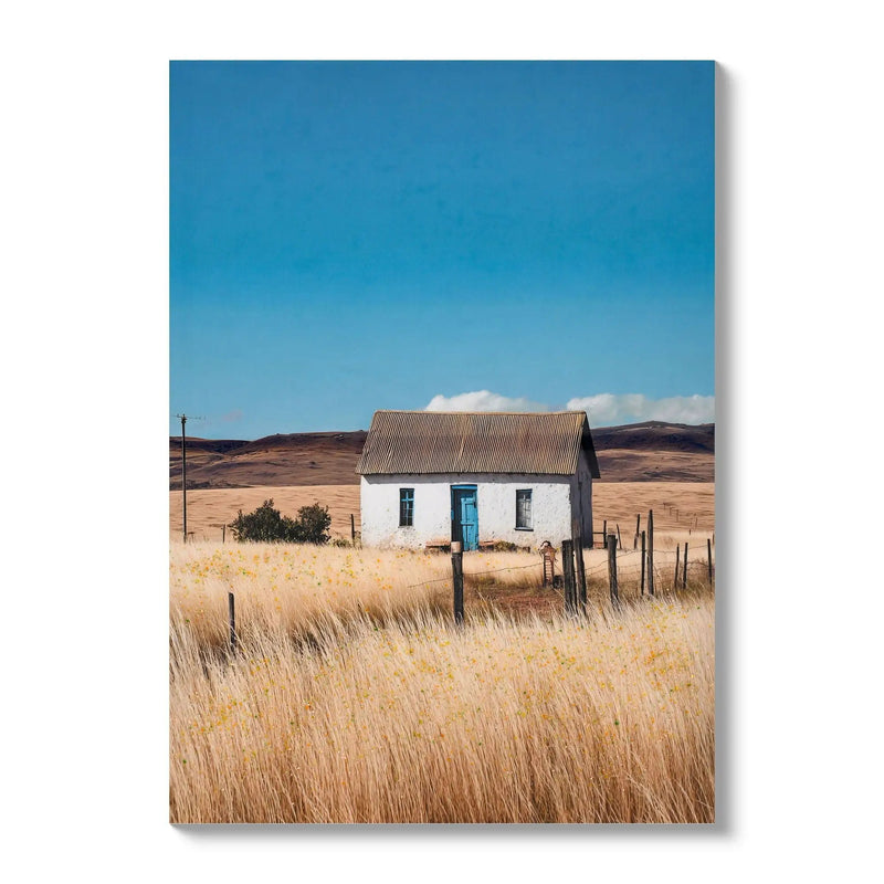House, Barn Picture Wall Art For Home Decor - Natural / Blue by Unique Piece Furniture