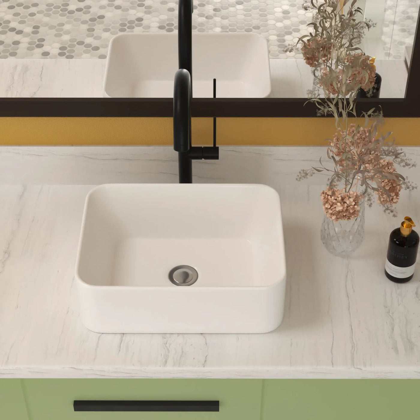 Sleek Ceramic Rectangular Vessel Bathroom Sink by HouseOfZazla