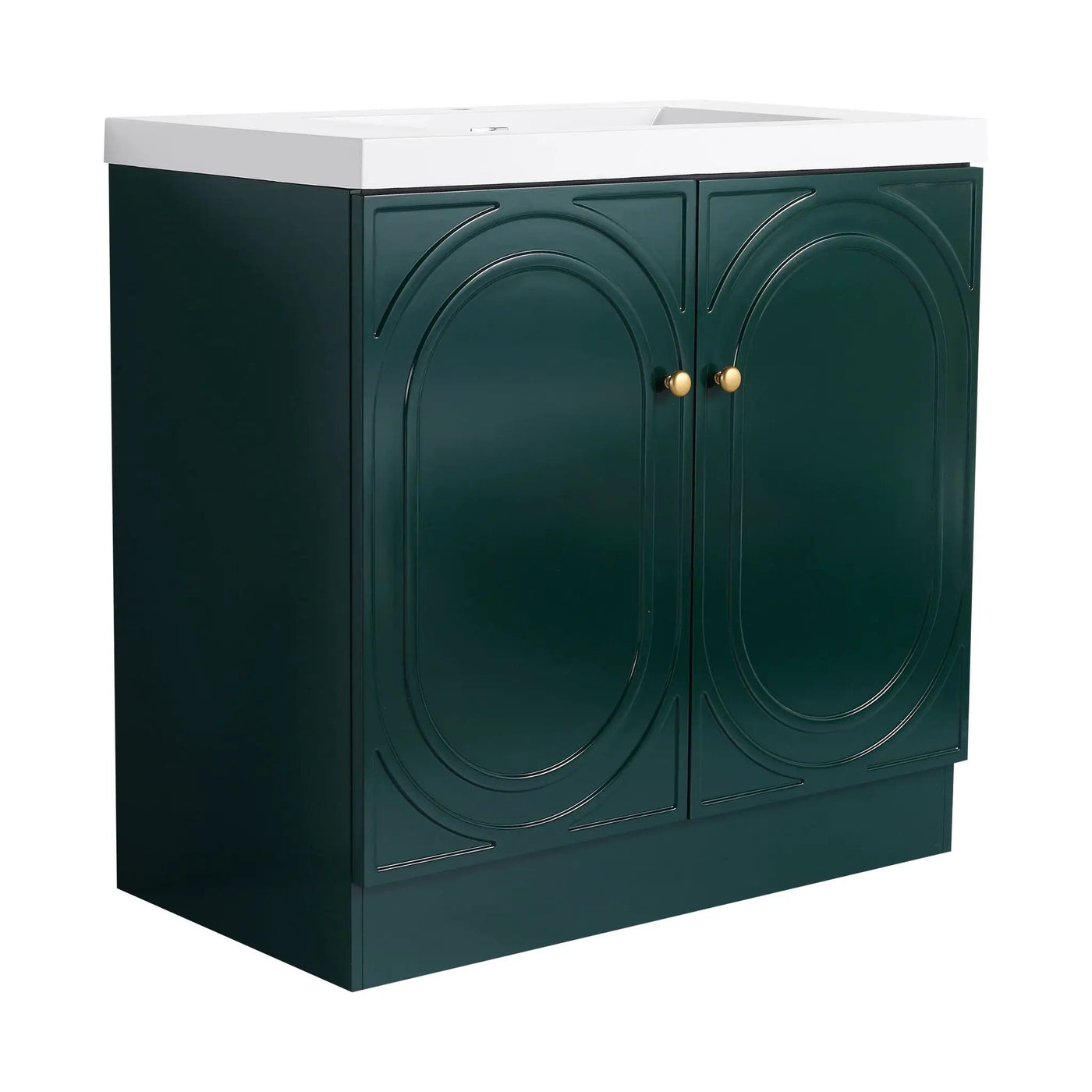 Contemporary Freestanding Bathroom Vanity With Resin Sink & Soft-Close Cabinet Doors by HouseOfZazla