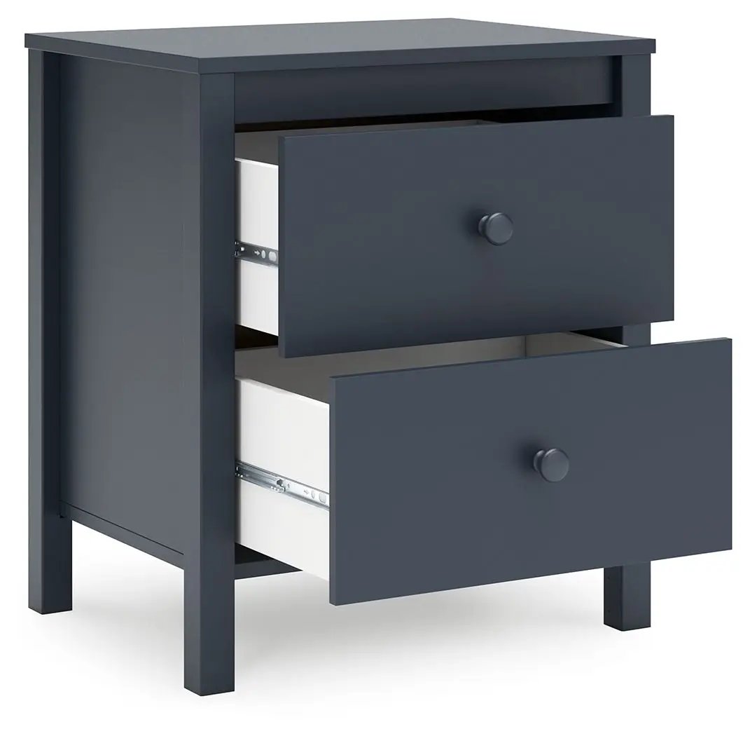 Simmenfort - Two Drawer Night Stand - Navy Blue by Unique Piece Furniture