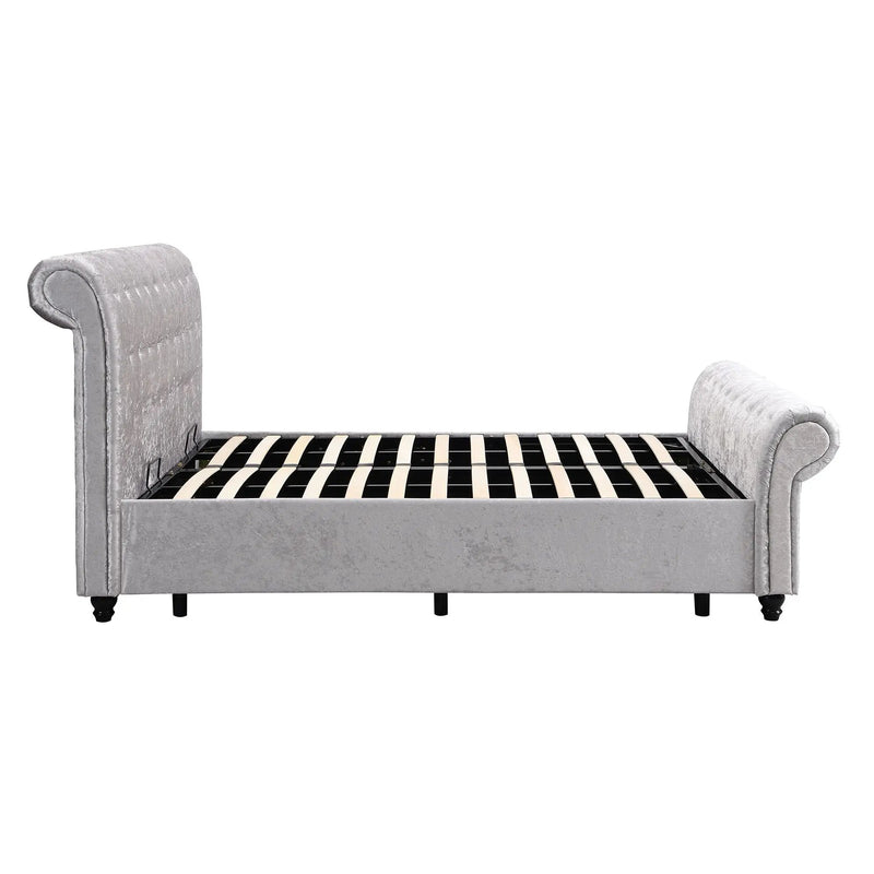 Hartfried - Queen Size Upholstered Storage Bed - Beige by Unique Piece Furniture