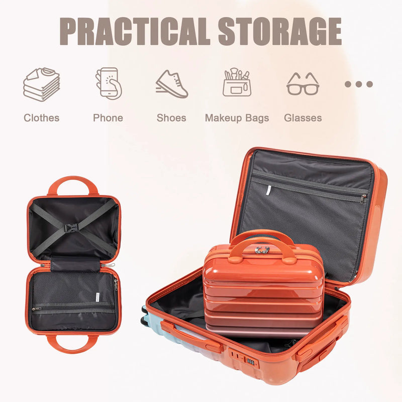 2 Pc PC Spinner Wheel Luggage Set with Gradient Color and Lock by HouseOfZazla