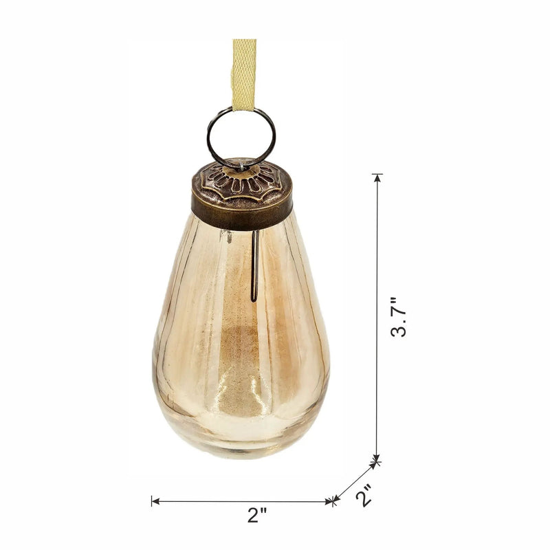 Luster Tear Drop Ornament, Glass Decorative Hanging Christmas Tree Ornaments For Holiday Party Decorations (Set of 12) by Unique Piece Furniture