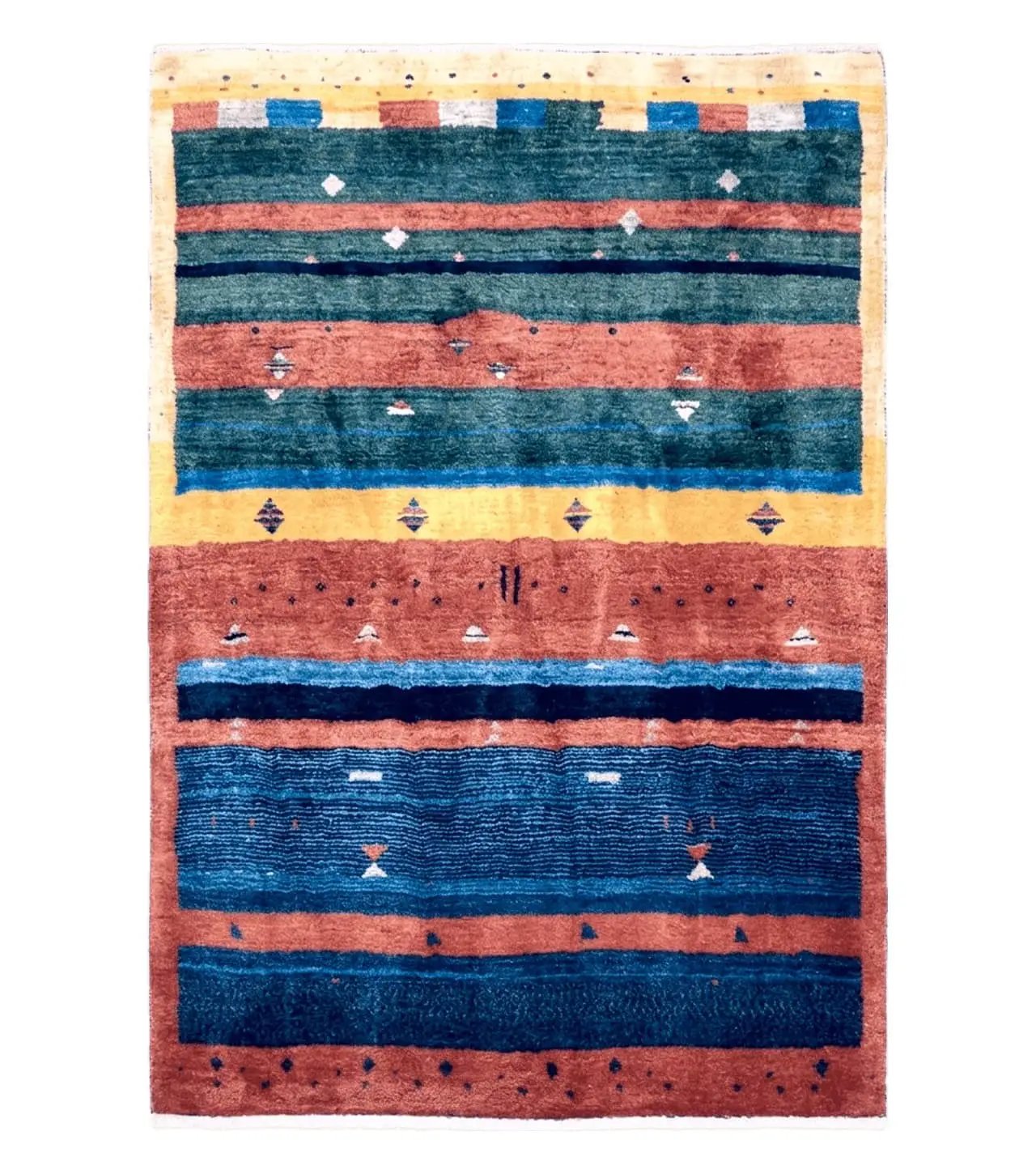 Colorful Persian Gabbeh Rug 4x6, Soft Pile, Colorful Rug, Handmade Hand Knotted Wool Carpet, Home Office Rug, Area Rug for Bedroom 4 x 6 ft by Jewel Rugs