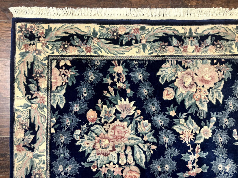 Sino Persian Rug 6x9, Navy Blue, Floral by Jewel Rugs