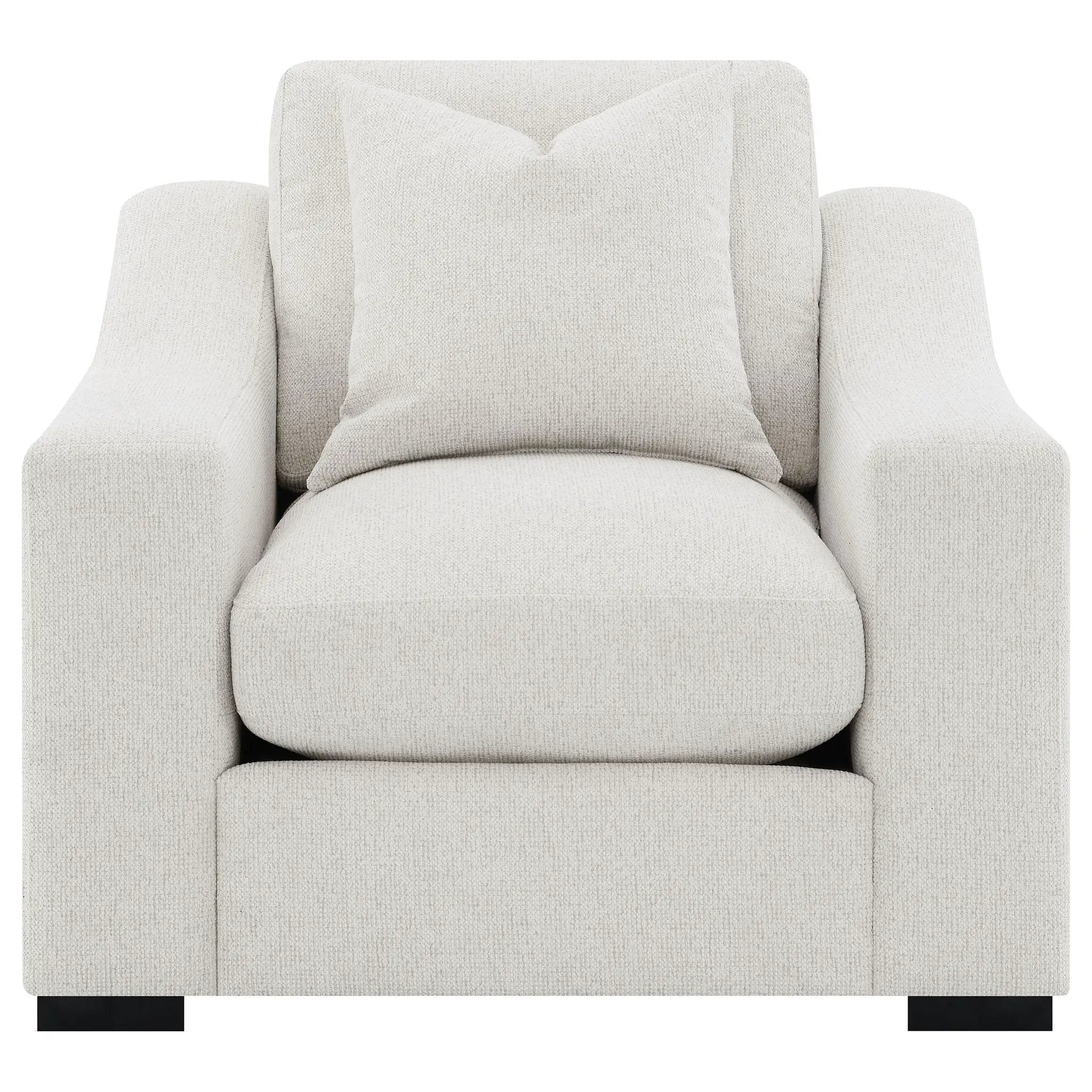 Ashlyn Fabric Upholstered Track Arm Accent Chair Sand by Unique Piece Furniture