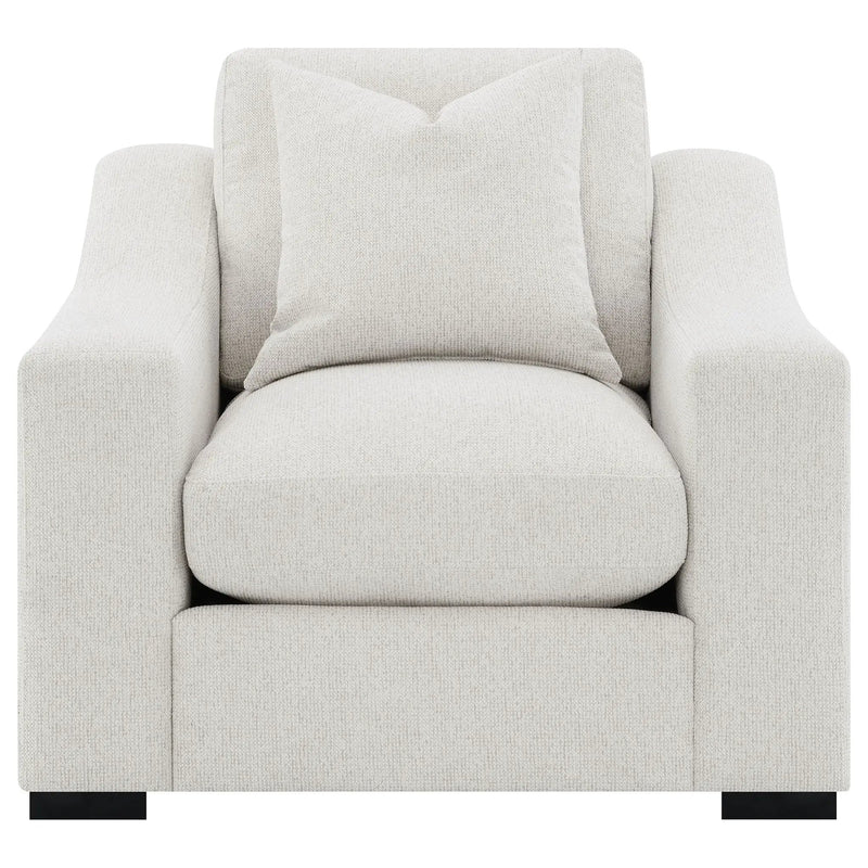 Ashlyn Fabric Upholstered Track Arm Accent Chair Sand by Unique Piece Furniture