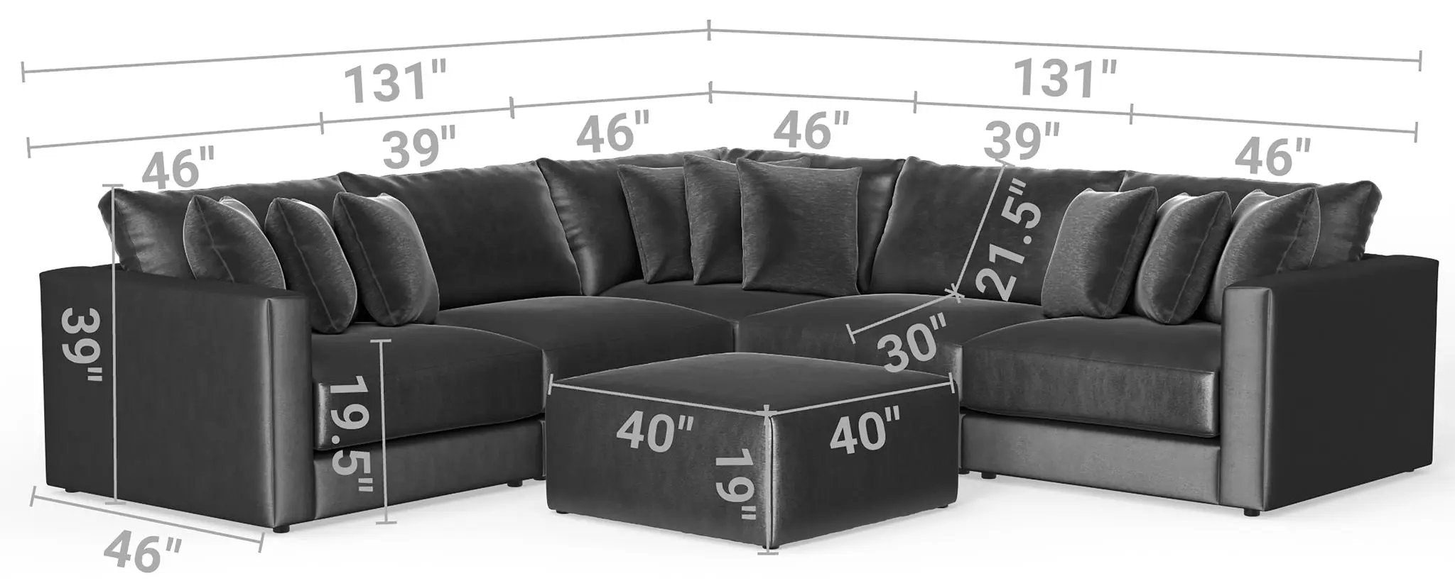 Remington - Modular Sofa And Cocktail Ottoman by Unique Piece Furniture