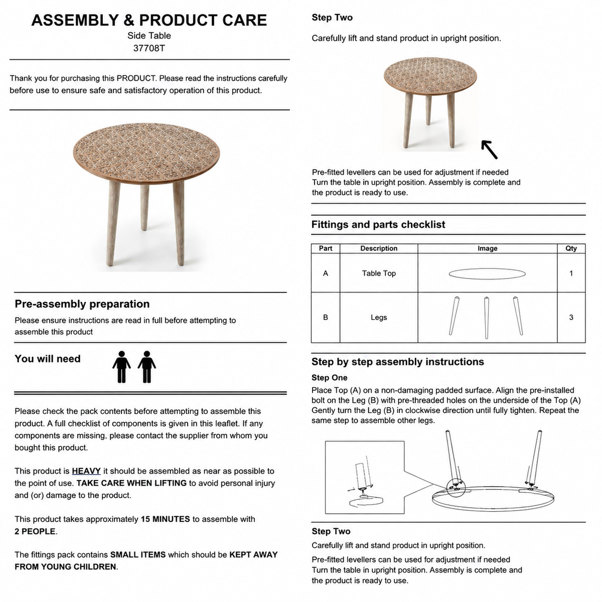 Handcrafted Mango Wood Round Accent Table with Intricate Carving - Gray Antique Wash, photo 5 of 7