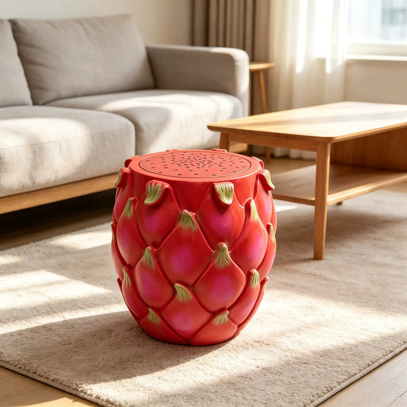 13.4" Oversized Resin Dragon Fruit Stool by HouseOfZazla