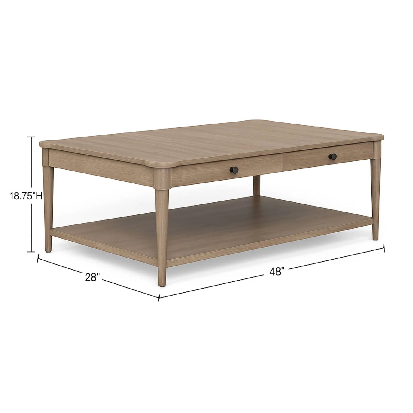 Cocktail Table With Two Storage Drawers And Casters by HouseOfZazla