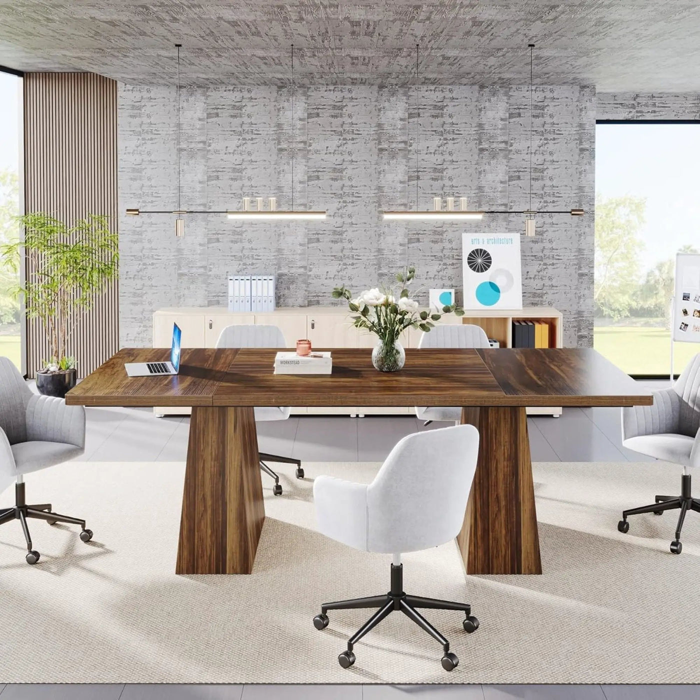 Executive Desk, Workstation With Double Pedestal For Home Office by HouseOfZazla