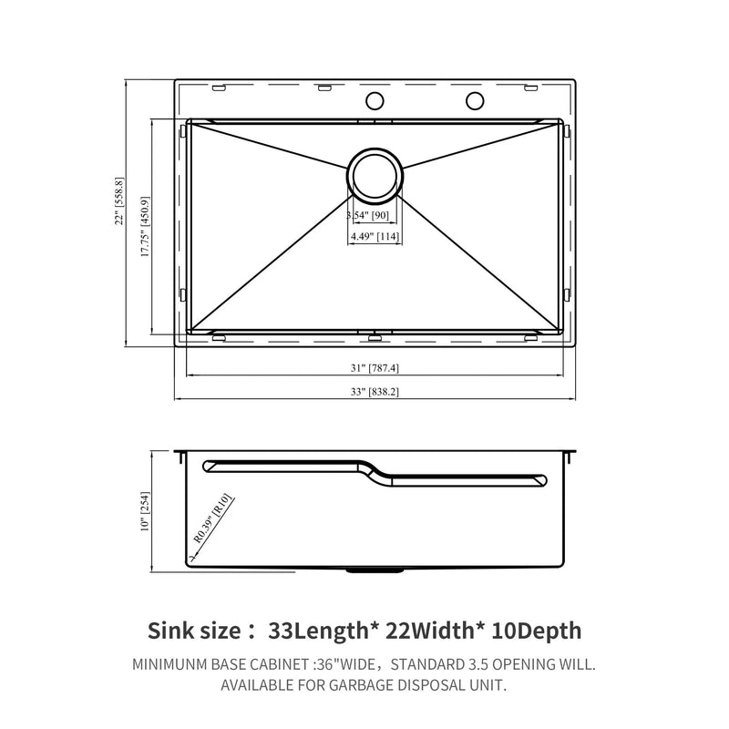 33" Drop In Kitchen Sink by HouseOfZazla