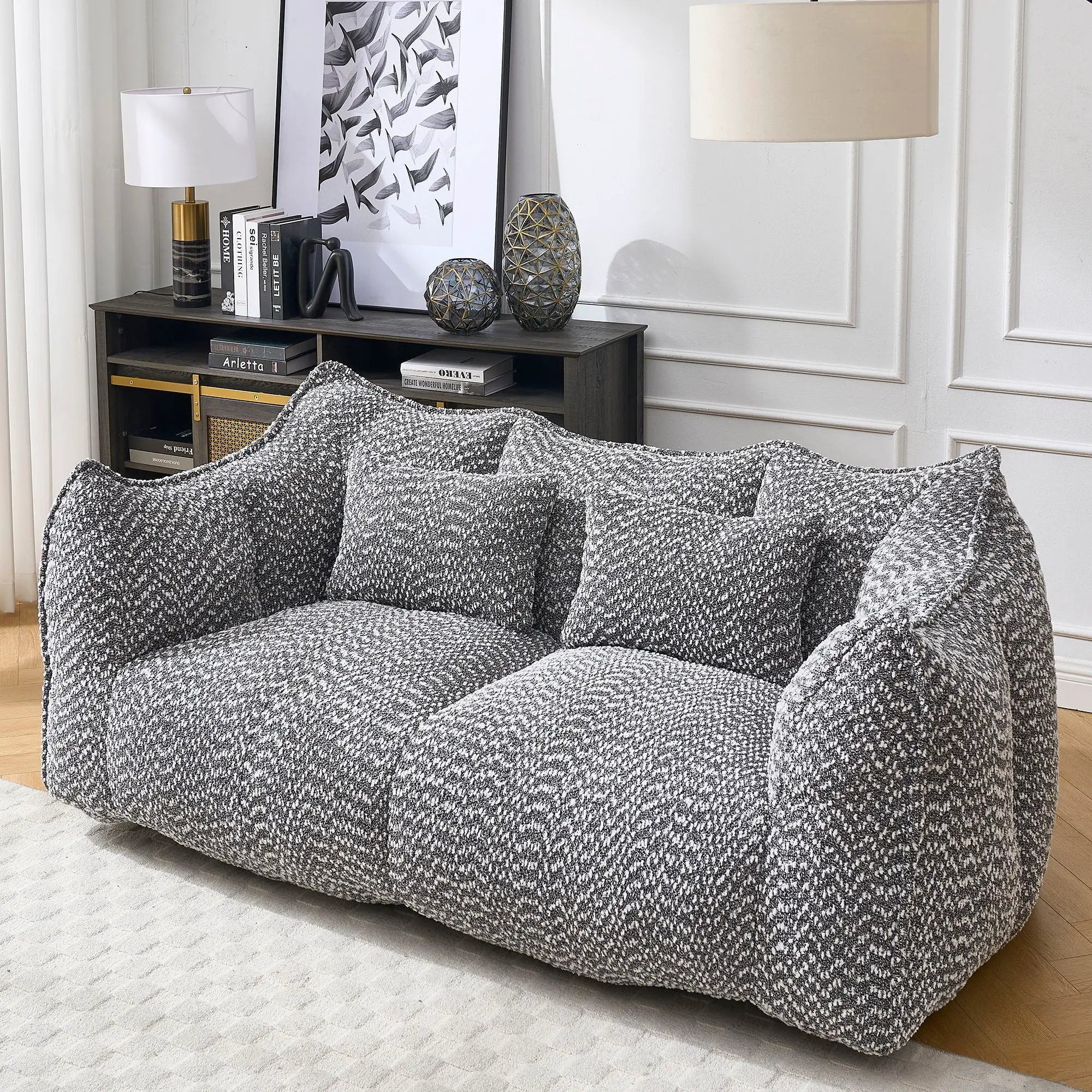 Comfortable Dual Beanbag Chair With High Resilience Foam Core For 2 People by HouseOfZazla